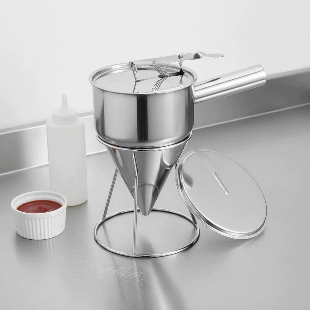 Bez Marki Profesjonalny dozownik do Batter Lejek kuchenny su drutem 1200ML 8MM W Pokrywa