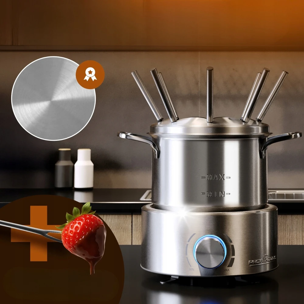 Bez Marki ProfiCook PC-FD 1288 elektrinis nerūdijančio plieno fondiu rinkinys