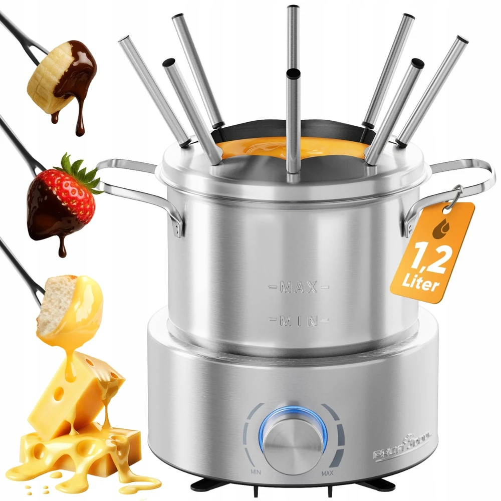 Bez Marki ProfiCook PC-FD 1288 elektrinis nerūdijančio plieno fondiu rinkinys