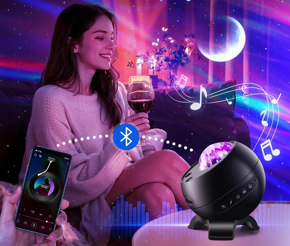 Bez Marki Projektorius Galaxy Do Sypialni Pokoju Dziecka Lampka Gwiazd Biay Szum + Pilot