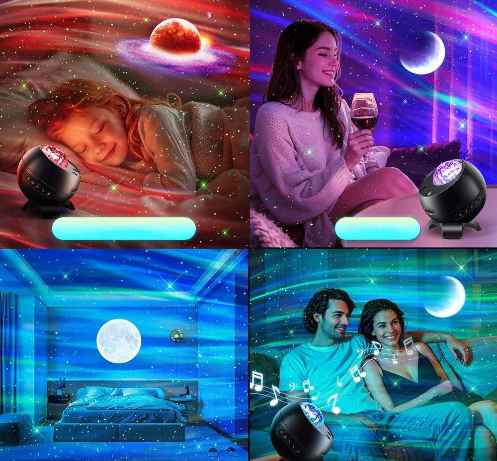 Bez Marki Projektorius Galaxy Do Sypialni Pokoju Dziecka Lampka Gwiazd Biay Szum + Pilot