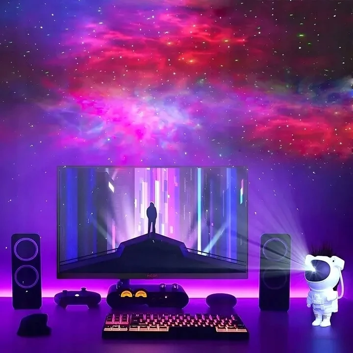 Bez Marki Projektorius GWIAZD ASTRONAUTA LAMPKA LED NOCNA RZUTNIK DLA DZIECI Z PILOTEM