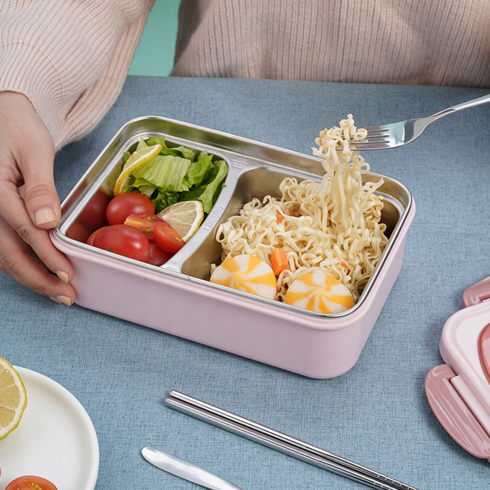 Bez Marki Przenośne pudełko na lunch. Szczelne, podzielone pojemniki na żywność ze st