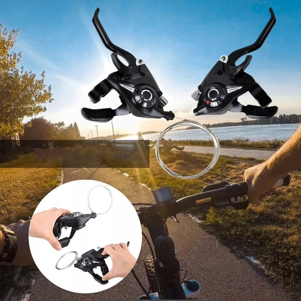 Bez Marki PRZERZUTKA ROWEROWA KLAMKOMANETKI ROWEROWE 3x7 KOMPLET L+P + LINKI