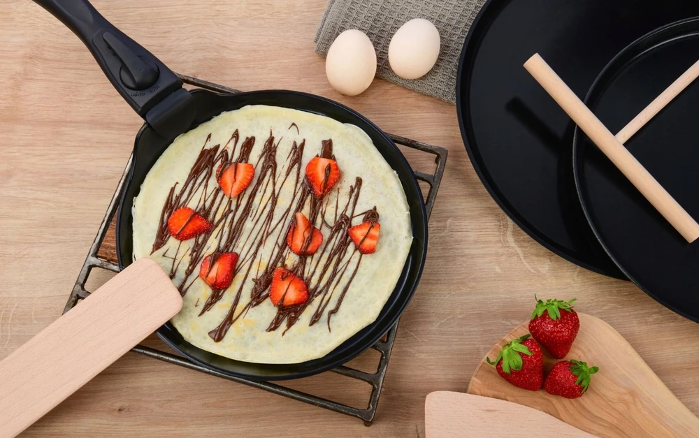 Bez Marki przybory do NALEŚNIKÓW Crêpes szpatułka wałek podbierak su drewna 3 elementy