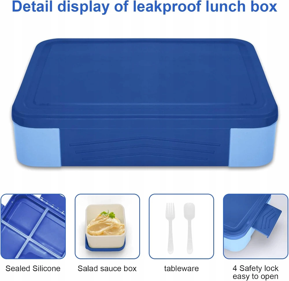 Bez Marki Pudełko na lunch vaikams IJIAMY su przegródkami Śniadaniówka 1300 ml