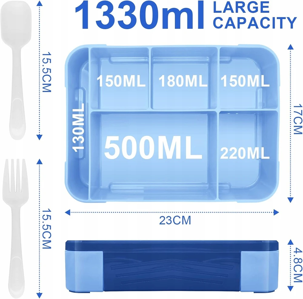 Bez Marki Pudełko na lunch vaikams IJIAMY su przegródkami Śniadaniówka 1300 ml