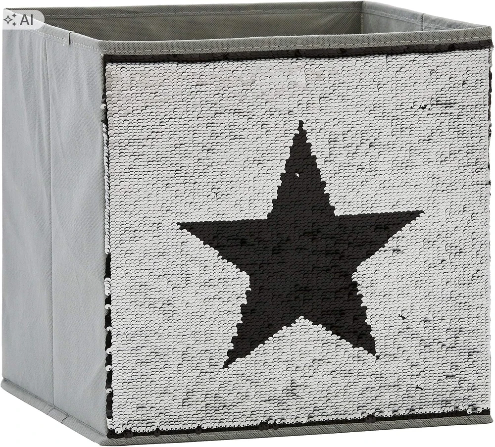 Bez Marki Pudełko na zabawki su cekinami gwiazda skrzynia 32x32x32 cm organizer