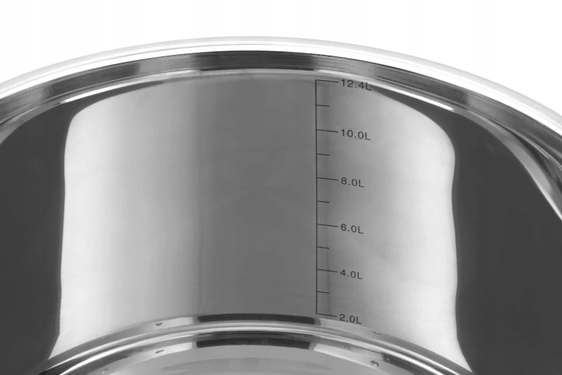 Bez Marki Puodas Stalowy GRUBE 5x DNO Z POKRYWKĄ 12,4L 30cm INDUKCJA Gaz 3020