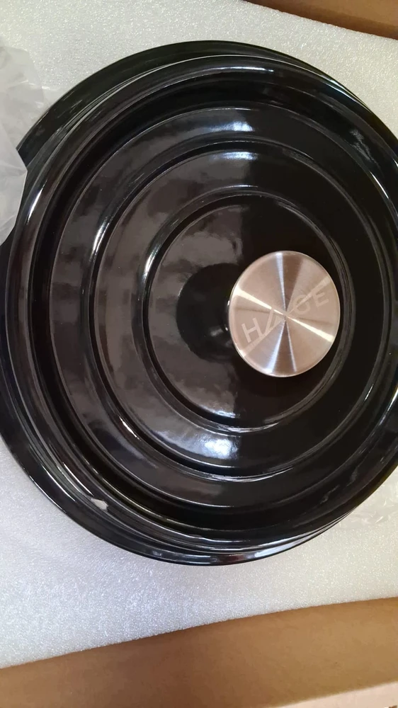 Bez Marki Puodas ŻELIWNY 4L EMALIOWANY Z POKRYWKĄ JUODA GAZ INDUKCJA Orkaitė 24CM