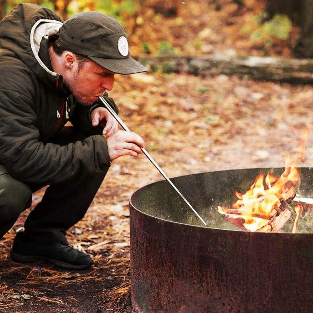 Bez Marki pūstuvas 3 VIENŲ NERŪDIJANČIO PLIENO TELESKOPINIS KEMPINGŲ ŽYGIŲ GRILĖLIS