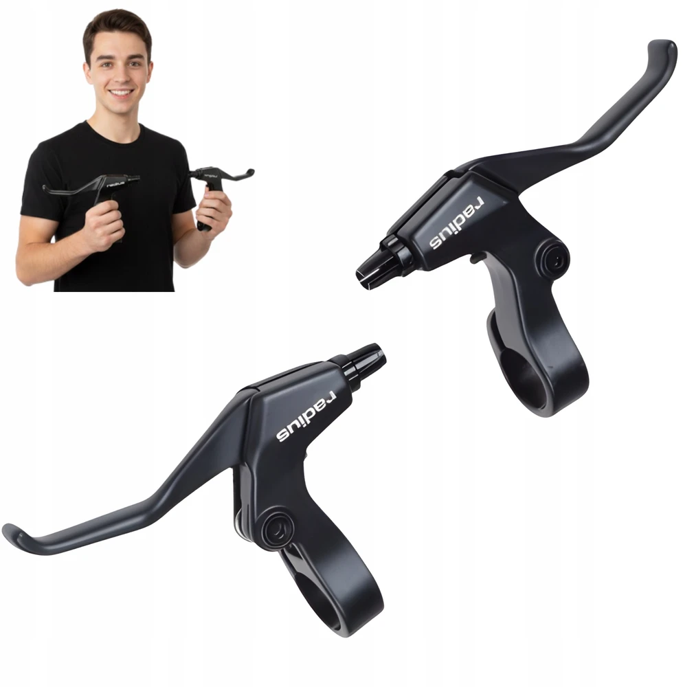 Bez Marki RADIUS V-BRAKE rankenos, juodos, aliumininės, 2-3 pirštų KOMPLEKTAS