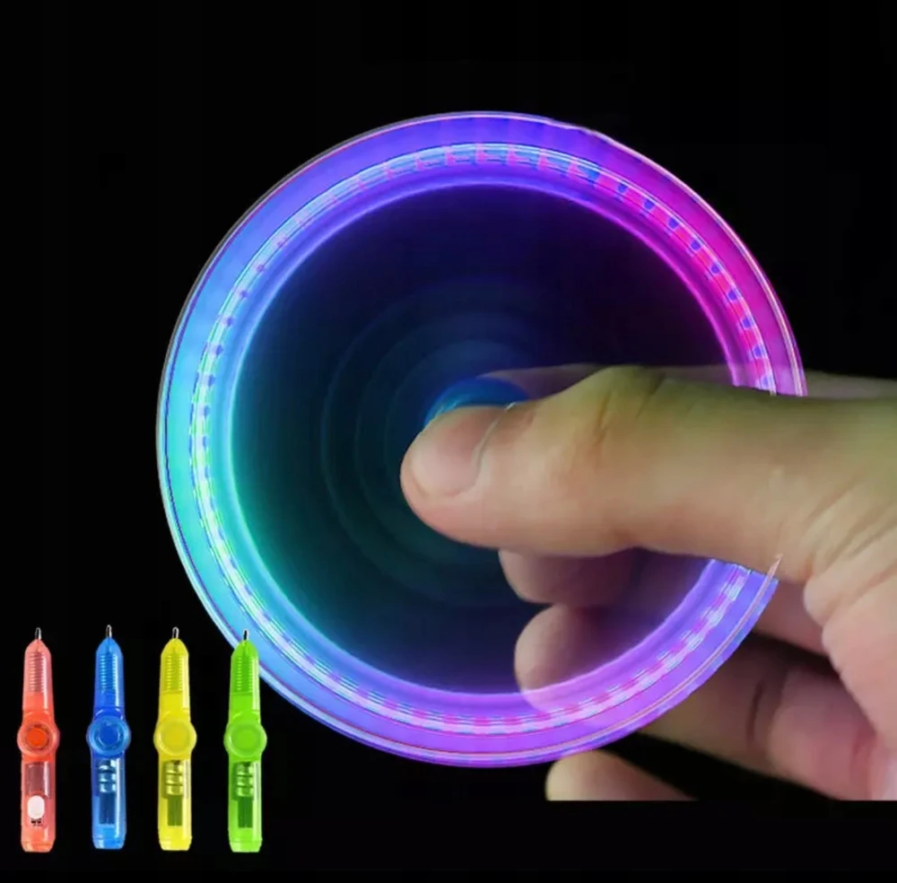 Bez Marki Rašiklis Fidget Spinner su Led ir Pop It funkcija