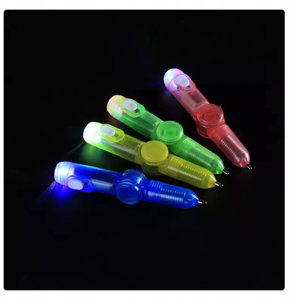 Bez Marki Rašiklis Fidget Spinner su Led ir Pop It funkcija