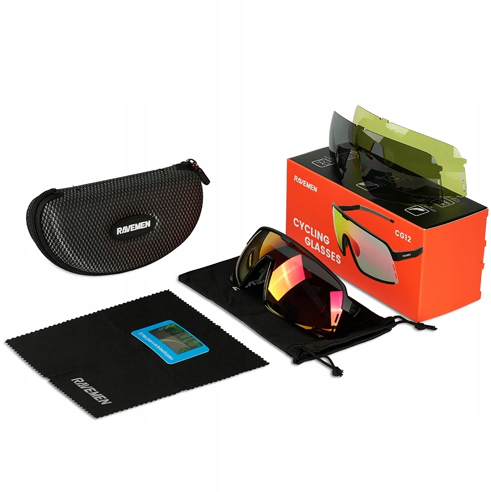 Bez Marki Ravemen Cg12 dviračių akiniai, Revo Tac Hd, Uv400, Tr90 rėmas