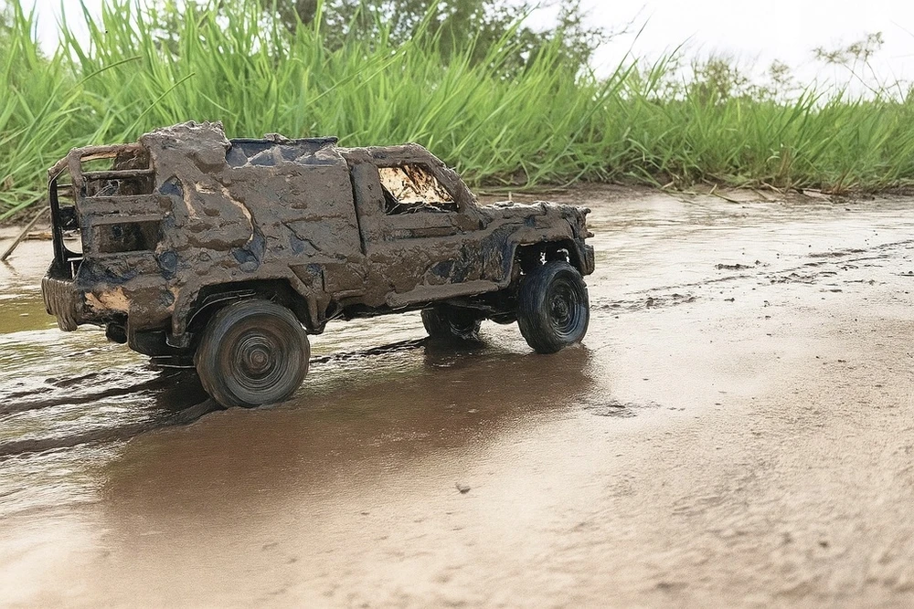 Bez Marki RC AUTOMOBILIS TOYOTA LAND CRUISER LC79 OFF-ROAD 4x4 Juodas RC CAR