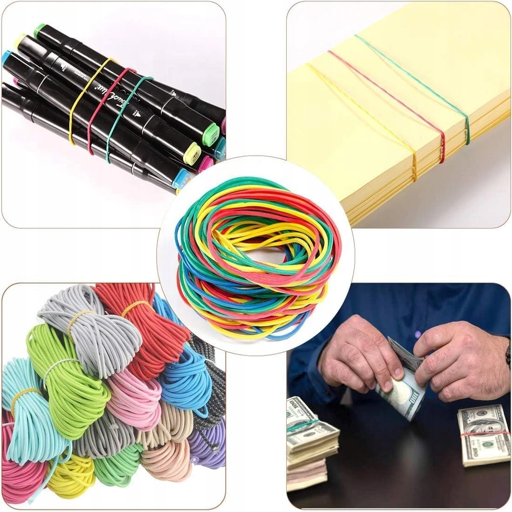 Bez Marki RECEPTŲ TRINTUMAI 500 VNT SPALVOTAS ELASTINGAS STORAS STIPRIAS BIURAS