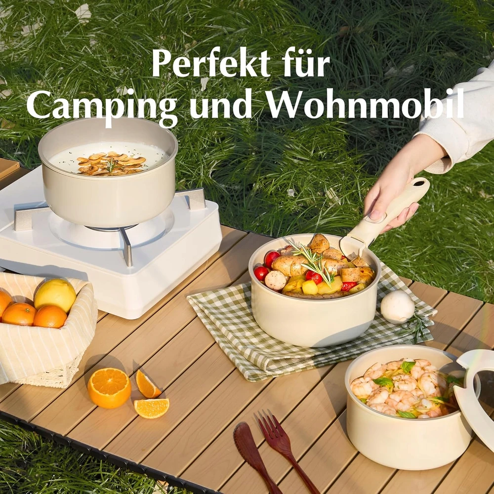Bez Marki Redchef keraminiai puodai 16 18 20 cm nuimama rankena, indukcinė