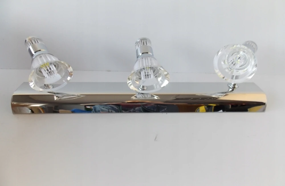 Lubinis šviestuvas Bez Marki REFLEKTORY SUFITOWE REFLEKTORKI NA LISTWIE 3X GU10 KRYSZTAŁOWE 45CM