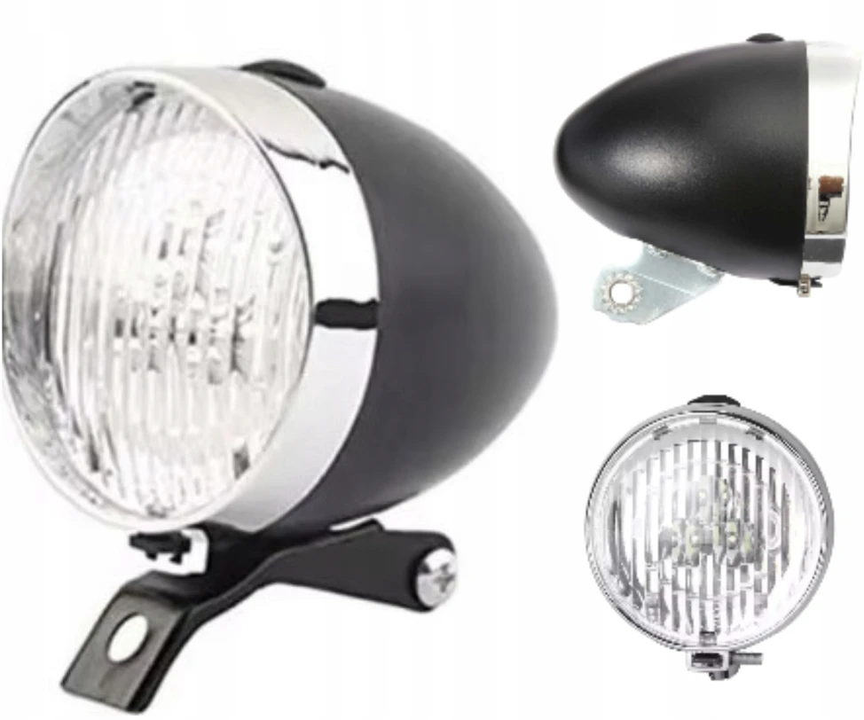 Bez Marki RETRO LED DVIRAČIO PRIEKINIS LEMPAS, Juodas, 3 DIODAI