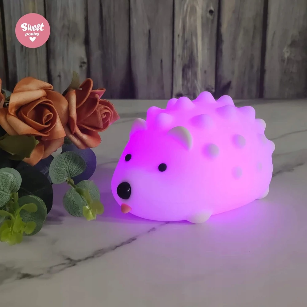 Bez Marki Rgb Led Naktinė Lempa - Mielas Ežiukas, Keičia Spalvas, Įkraunama