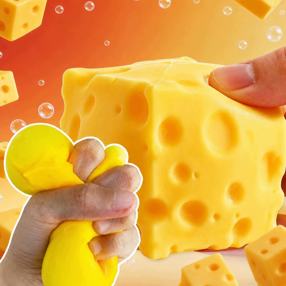 Bez Marki Rinkinyje 1 vnt Gniotek Anti-stress Squishy CHEESE NAUJIENA
