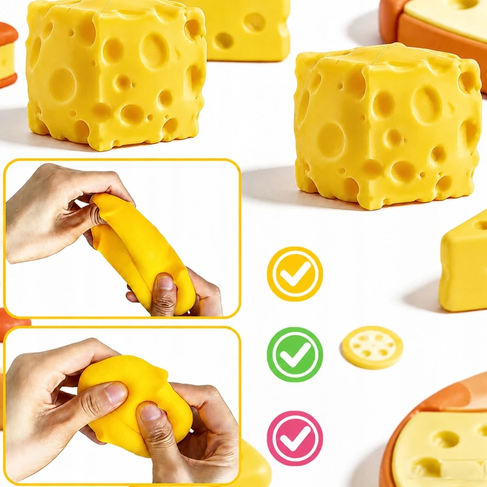 Bez Marki Rinkinyje 1 vnt Gniotek Anti-stress Squishy CHEESE NAUJIENA