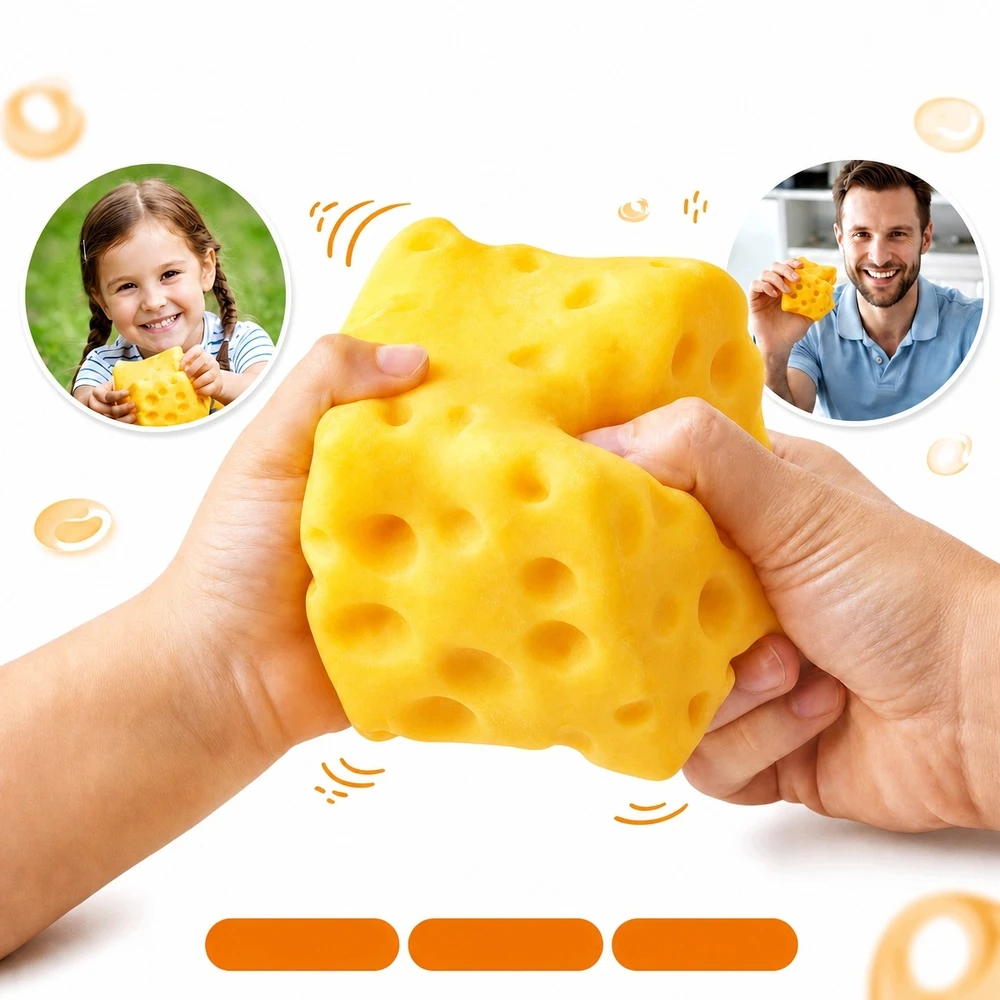 Bez Marki Rinkinyje 1 vnt Gniotek Anti-stress Squishy CHEESE NAUJIENA