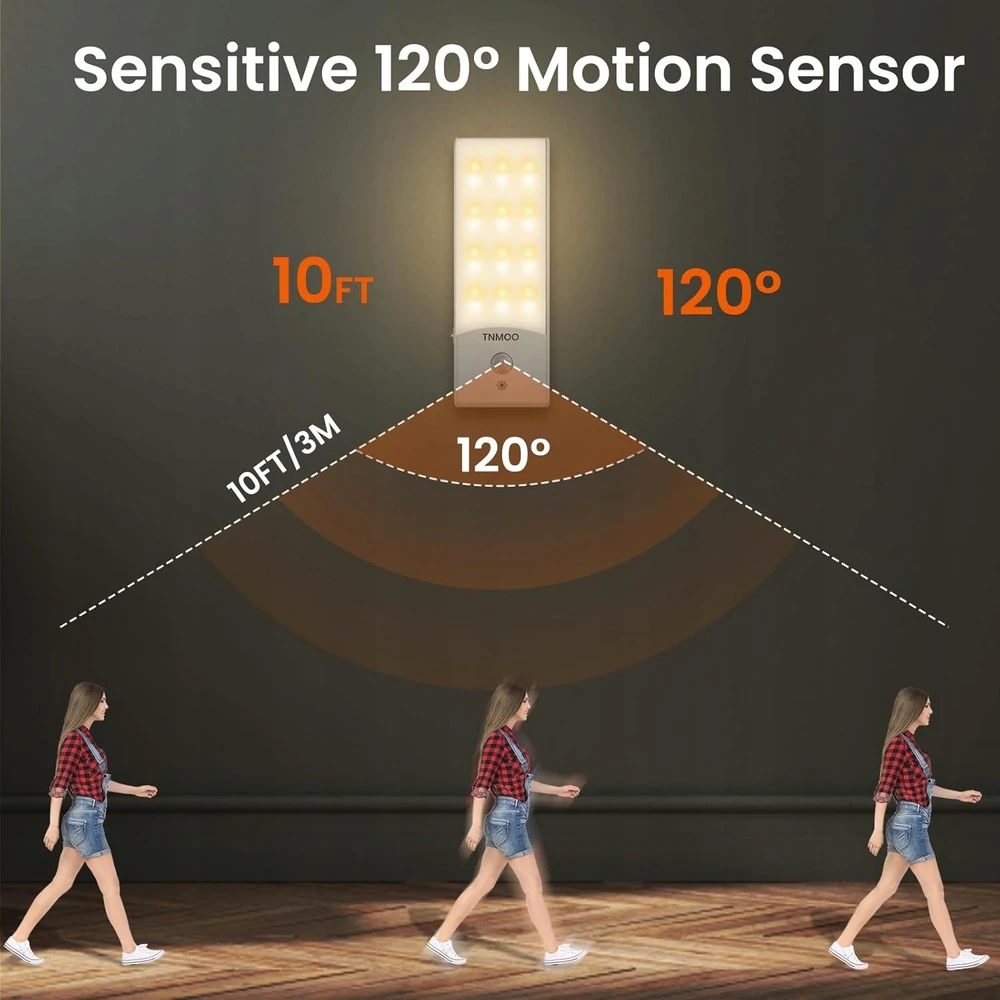 Bez Marki Rinkinys 2 x Naktinė lempa su CZUJNIKIEM RUCHU SENSOR LIGHT TNMOO SNL-001