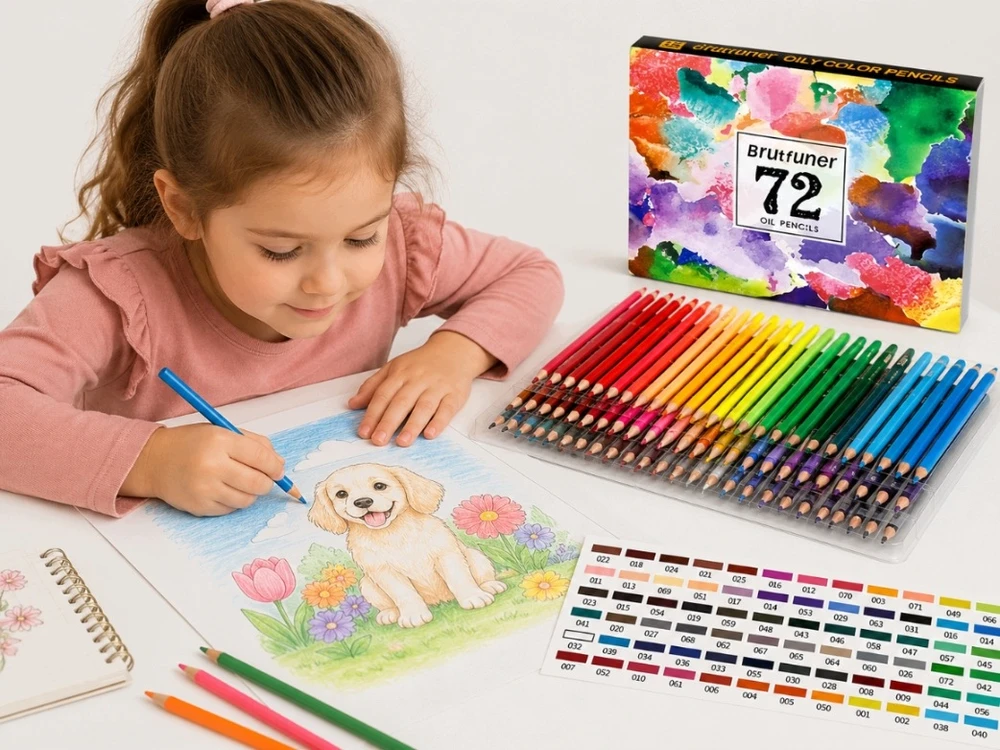 Bez Marki Rinkinys 72 kredek kolorowych w etui profesjonalne kredki do rysowania szkicu