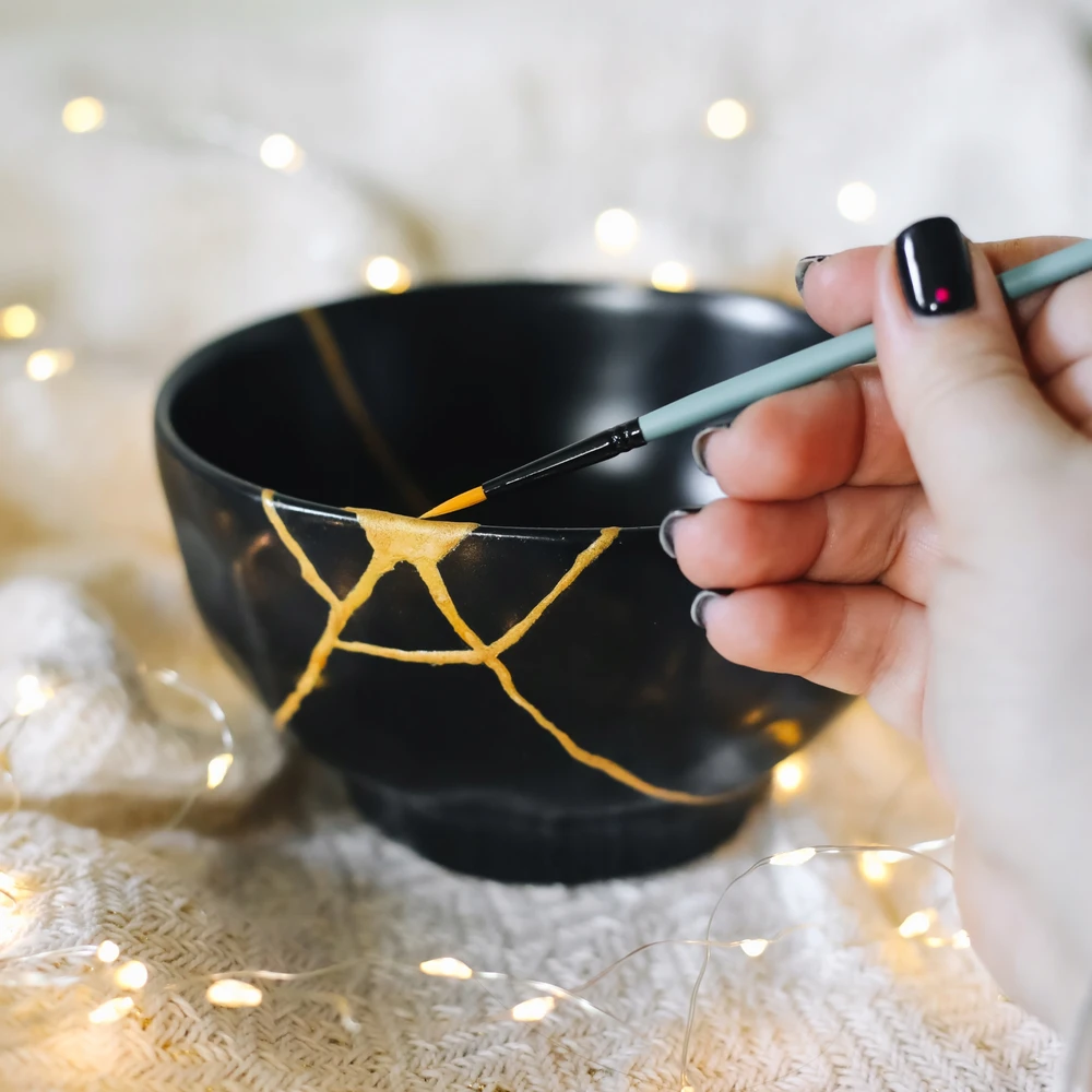 Bez Marki Rinkinys Kintsugi Keramikos Taisymui ir Dekoravimui - Auksinis