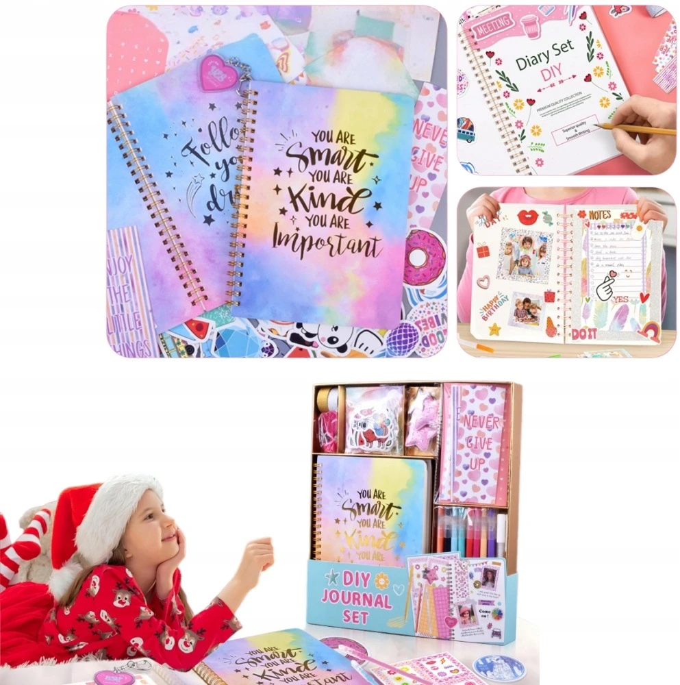 Bez Marki Rinkinys KREATYWNY ZESZYT PAMIĘTNIK DLA DZIEWCZYNEK NAKLEJKI SCRAPBOOKING DIY