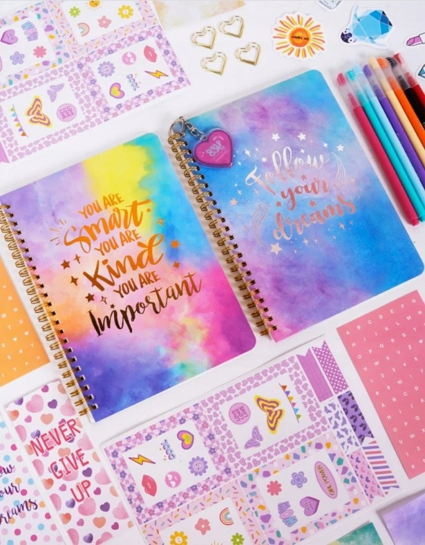 Bez Marki Rinkinys KREATYWNY ZESZYT PAMIĘTNIK DLA DZIEWCZYNEK NAKLEJKI SCRAPBOOKING DIY
