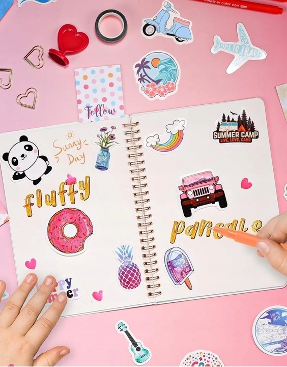 Bez Marki Rinkinys KREATYWNY ZESZYT PAMIĘTNIK DLA DZIEWCZYNEK NAKLEJKI SCRAPBOOKING DIY