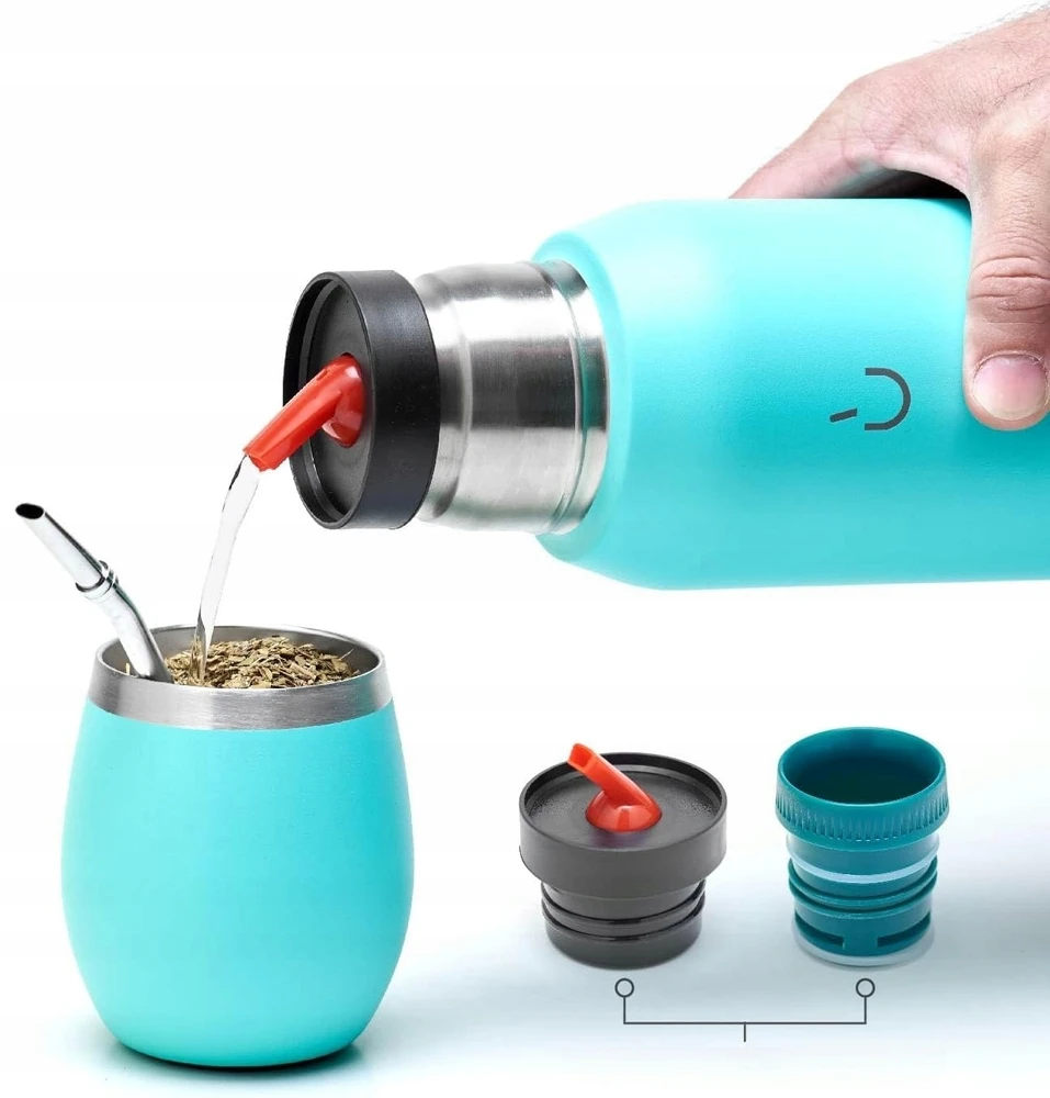 Bez Marki Rinkinys Yerba Mate: Termosas 750ml, Kubilas, Bombilla