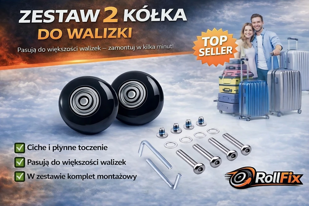 Bez Marki RollFix lagamino ratukai 60mm 2 vnt. + Varžtai + šešiabriauniai raktai - Remonto komplektas