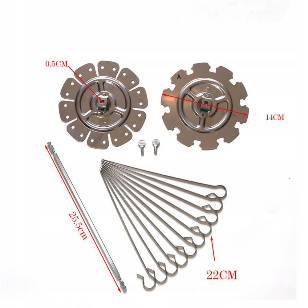 Bez Marki Rotisserie Skewer Cage BBQ Rolling Grilis Basket Rotisserie Kebab Iešmo rinkinys
