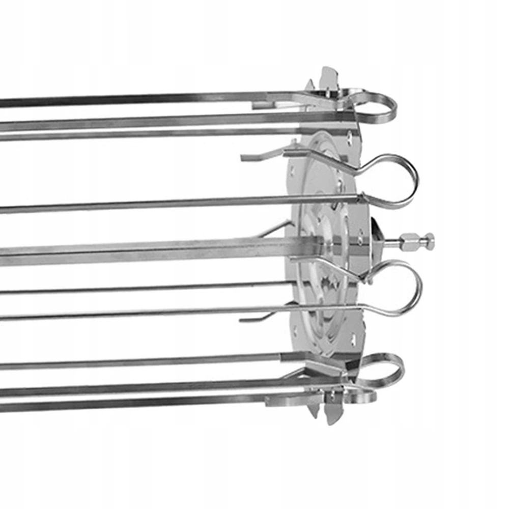 Bez Marki Rotisserie Skewer Cage BBQ Rolling Grilis Basket Rotisserie Kebab Iešmo rinkinys