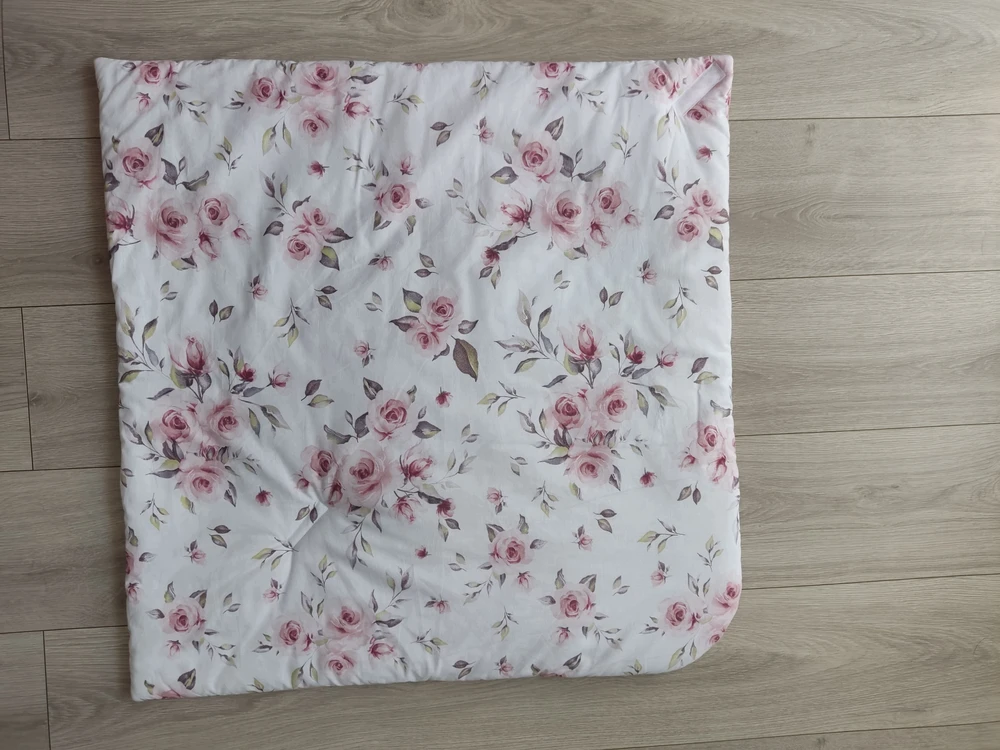 Bez Marki Rożek niemowlęcy usztywniany 75x75 cm medvilnė velvet becik otulacz rožinė
