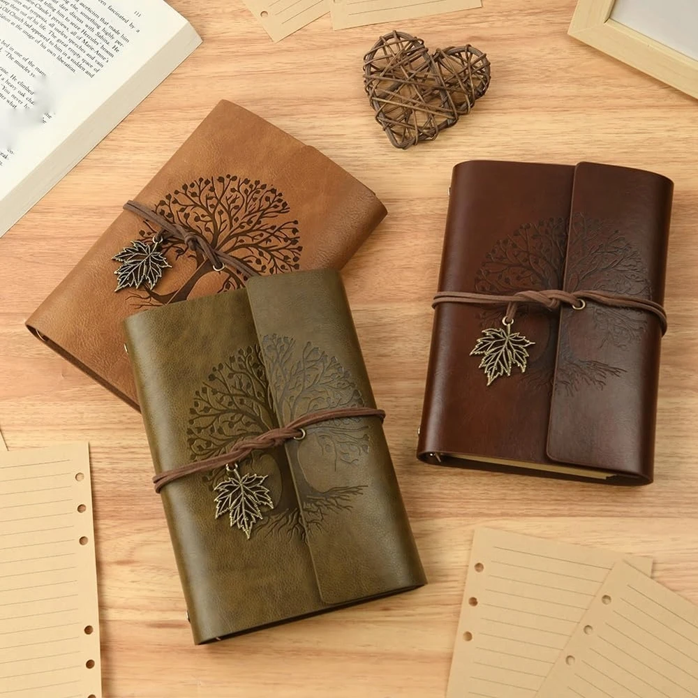 Bez Marki SĄRAŠŲ KADĖS DIENORAŠTIS PU ODA KRAFT VINTAGE TRAVEL KAVOS Įdėklai UNISEX