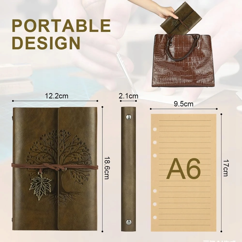 Bez Marki SĄRAŠŲ KADĖS DIENORAŠTIS PU ODA KRAFT VINTAGE TRAVEL KAVOS Įdėklai UNISEX