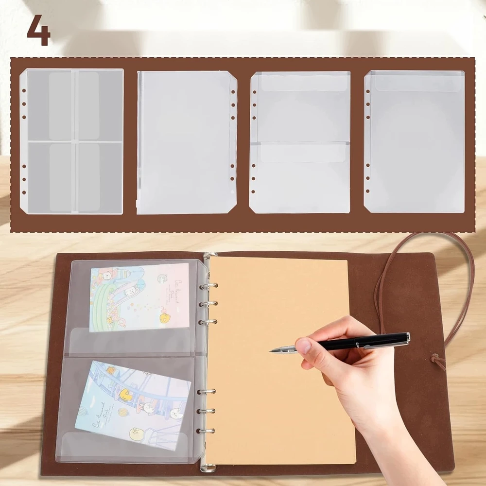 Bez Marki SĄRAŠŲ KNYGA A5 BINDER BINDER PU ODA RETRO TUŠČIA KNYGA ŽALIA ŽYMĖ