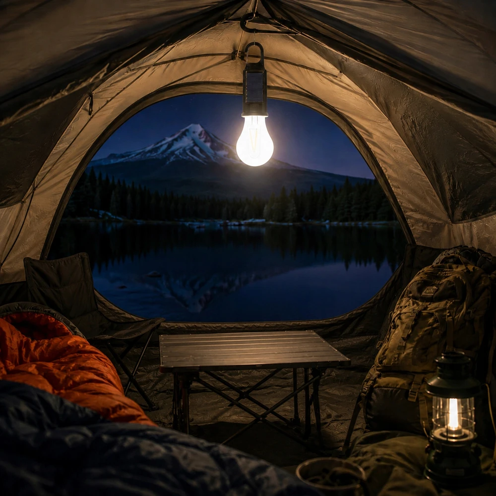 Bez Marki Saulės LED turistinė lempa USB pakabinama su kabliu Camping IP65
