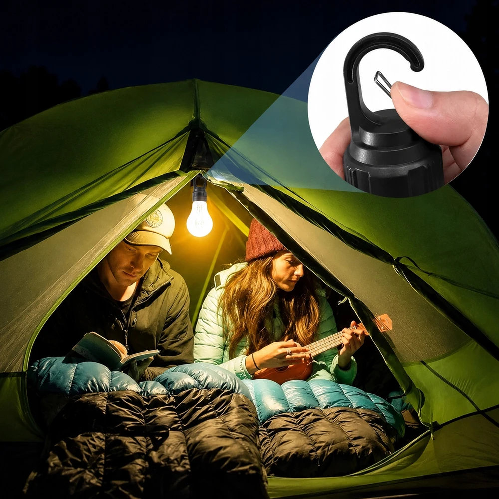 Bez Marki Saulės LED turistinė lempa USB pakabinama su kabliu Camping IP65