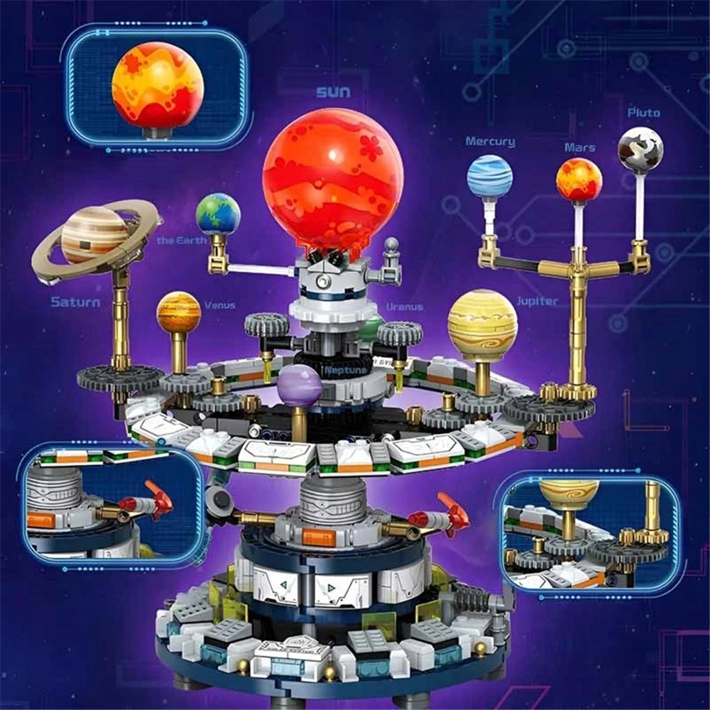 Bez Marki SAULĖS SISTEMOS BLOKAI, KONSTATUOTI MINI PLANETARIO SAULES MODELYJE