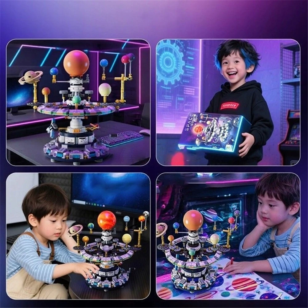 Bez Marki SAULĖS SISTEMOS BLOKAI, KONSTATUOTI MINI PLANETARIO SAULES MODELYJE