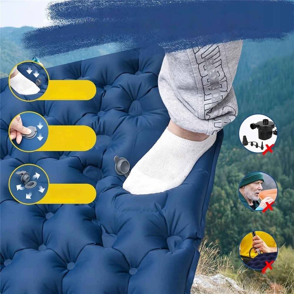 Bez Marki Savaime prisipučiantis KILIMAS, STORIS 9cm, KEMPINGAS ČIUŽINIS PORAMS, NAVY MĖLYNAS