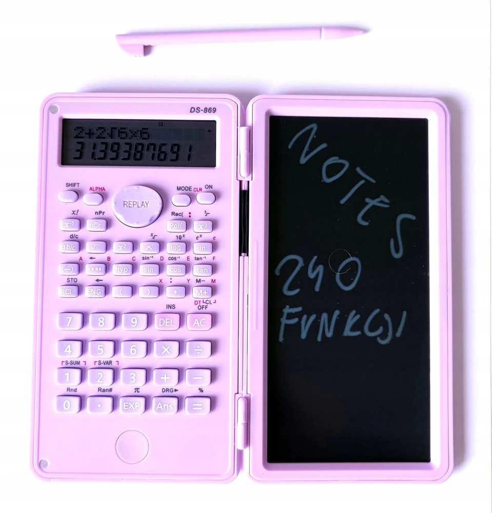 Bez Marki „Scientific Calculator 240“ veikia su 6 colių violetinės spalvos nešiojamuoju kompiuteriu