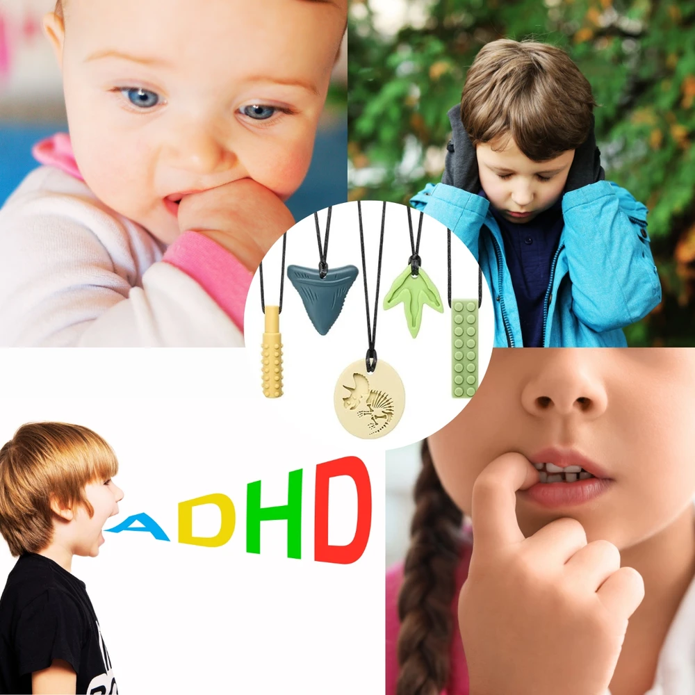 Bez Marki Sensoriniai dantys vaikams Logopeda Autizmas ADHD Silikonas BPA NEMOKAMAI