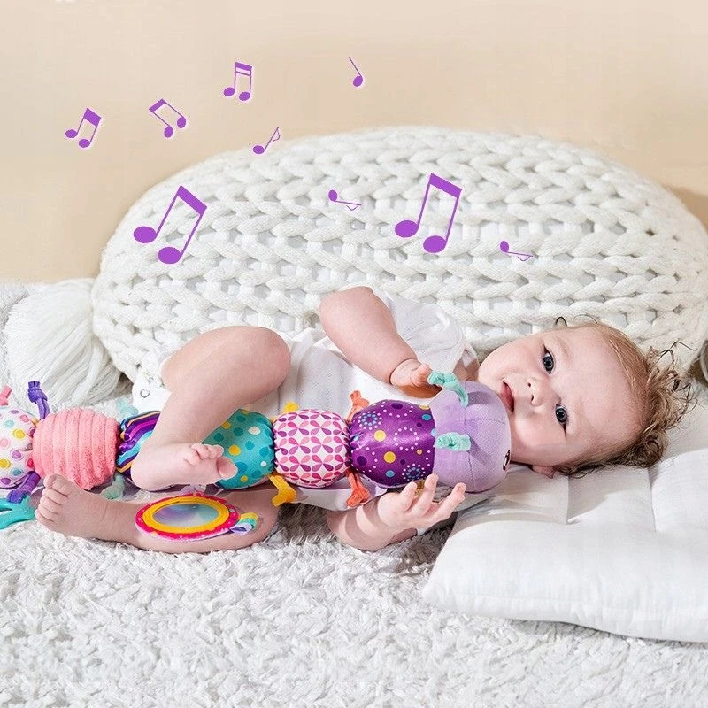Bez Marki Sensorinis žaislas kūdikiams, antistresinis pliušinis muzikinis vikšras